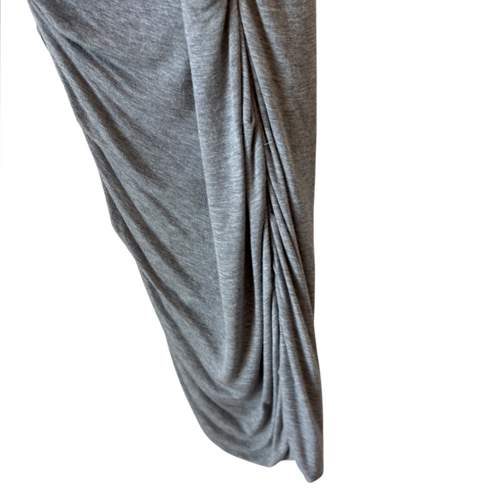 RACHEL Rachel Roy Ruched Bodycon Midi Dress Sz M Stretchy Lightweight Neutral - Picture 4 of 8